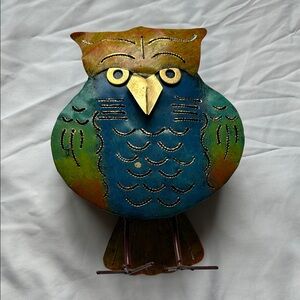 Colorful Metal Owl tea light holder